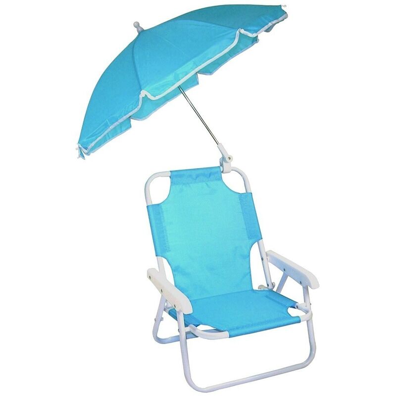 2576 Chaise pliante pour enfants avec parasol anti-UV Couleur: Bleu