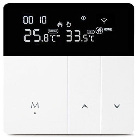 25A Smart Thermostat für elektrische Fußbodenheizung, programmierbar, Touch Control, digitaler Regler, weiß (inkl. 3 m Sensorkabel)