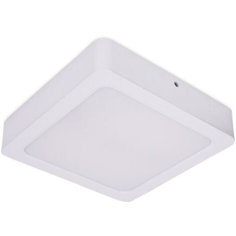 VALUELIGHTS 25cm Square Bathroom Ceiling Light Fitting IP44 24W Integrated LED Flush Recessed 4000K - White