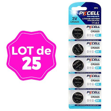 25er Pack Knopfzellen CR2025 3V 150mAh Lithium PKCell