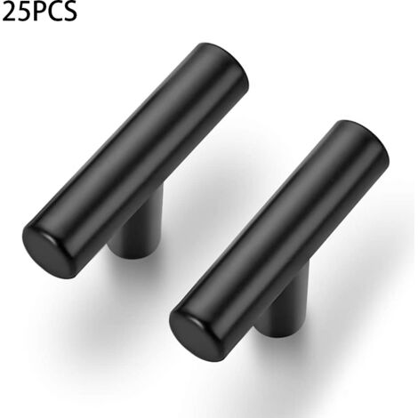 25er-Pack Küchenschrankgriffe aus mattschwarzer Zinklegierung, 5 cm lang