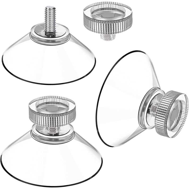 Image of Linghhang - 25er Pack Saugnäpfe ø 40 mm M4 - Transparente Saugknöpfe mit Rändelmutter
