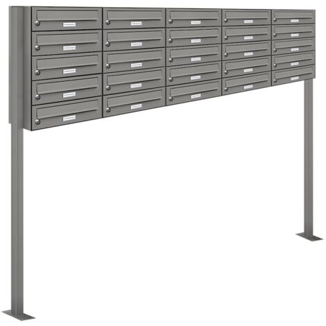 25er Premium Standbriefkasten RAL 9007 freistehend Postkasten Ständer 5x5
