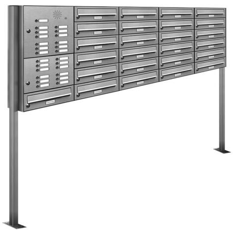 25er V2A Edelstahl Briefkasten Standanlage Freistehend mit Klingel