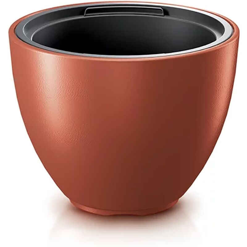 Prosperplast - Heos 25L Flowerpot, avec dépôt, dimensions (mm) 395x395x302, couleur cuivre