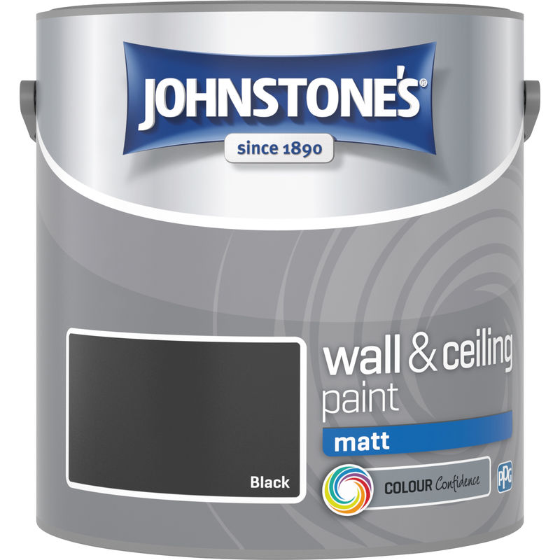 304044 2.5 Litre Matt Emulsion Paint - Black - Johnstone's