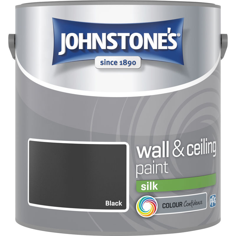306592 2.5 Litre Silk Emulsion Paint - Black - Johnstone's