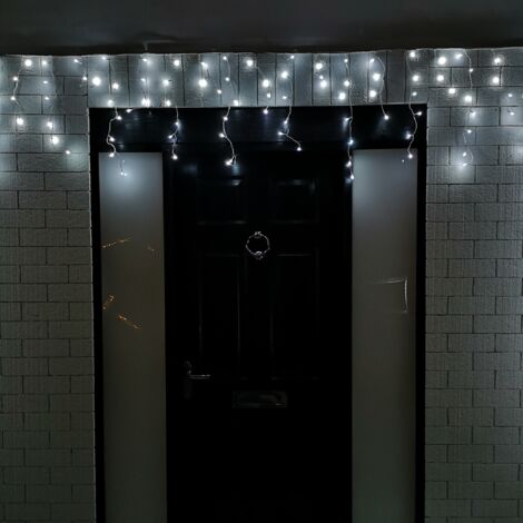 25m 1000 White LED Frosted Icicle Indoor Outdoor Christmas Lights with Timer