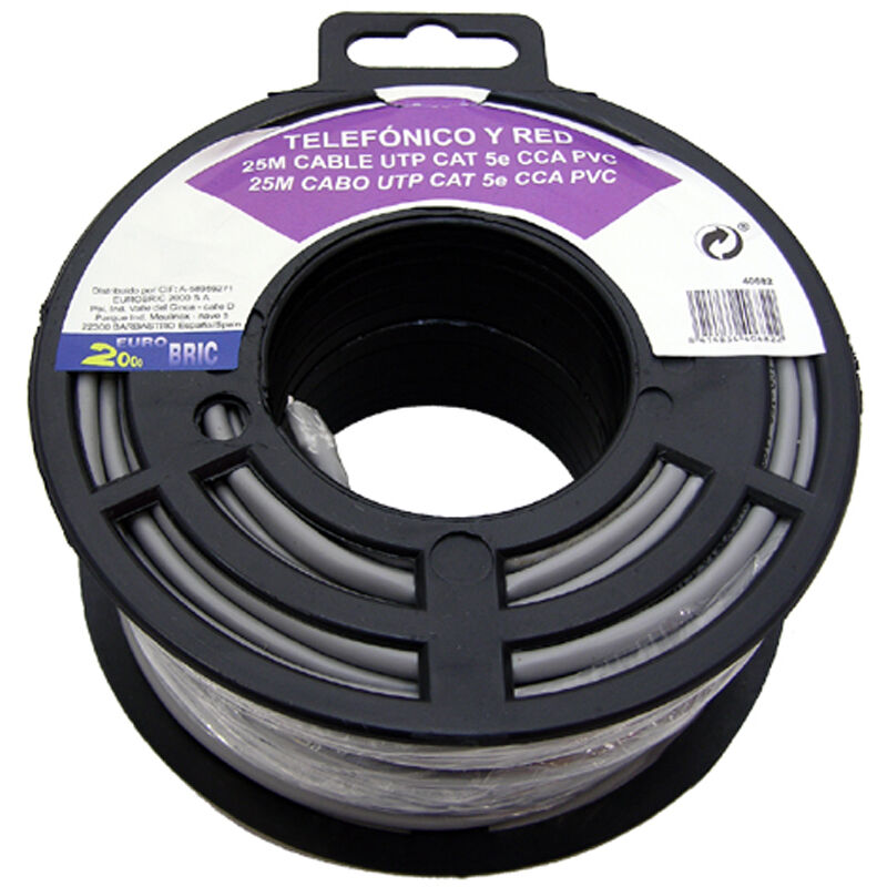 

25m cable utp cat 5e gris