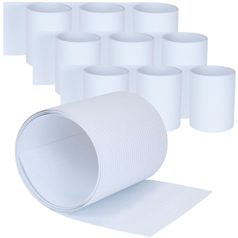 25m Clôture à double fils Bandes de protection visuelle pvc - 250cm, 10 pièces 6mm rainures blanc