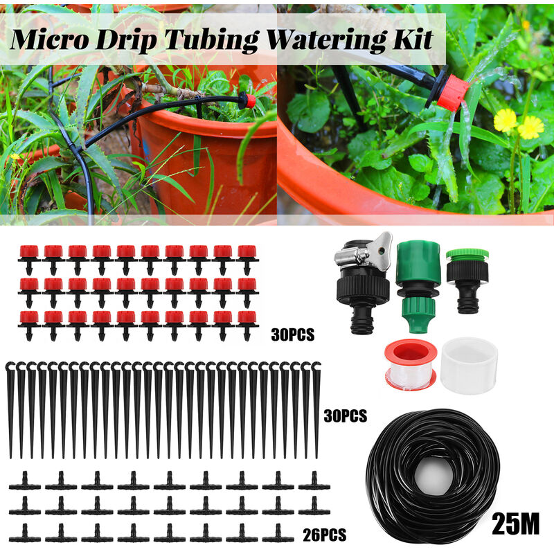 

25m DIY Sistema de riego por goteo Manguera de jardín manual de riego de fábrica