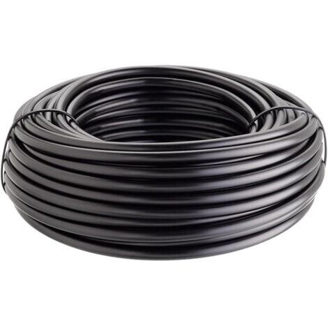 25M Tuyau pour arrosage en goutte à goutte, tuyau d'eau en PE 16x1.2 mm, Noir
