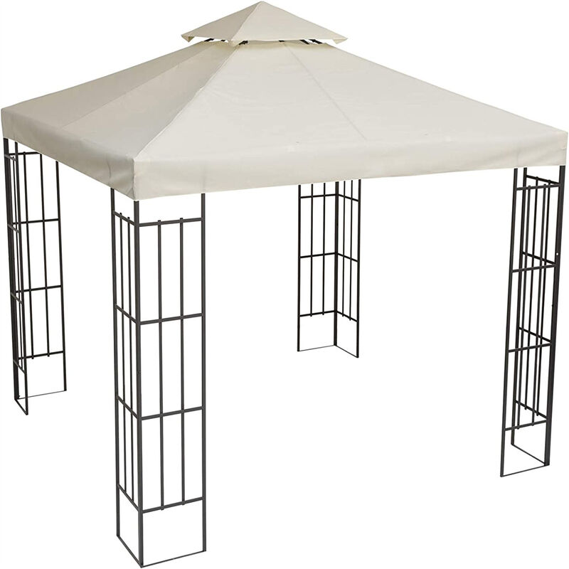 Image of 2.5m x 2.5m Gazebo Top Cover Replacement Canopy Roof Cover White xONLY fit For John Lewis Suntime Pllenza 2.5mx2.5m Gazebo