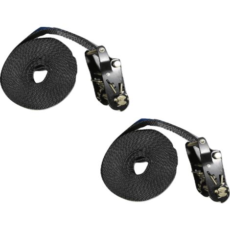 25MM Black Ratchet Straps 8M Endless Lashing x2 - 1.5 Ton Tie Down Trailer Cargo Truck
