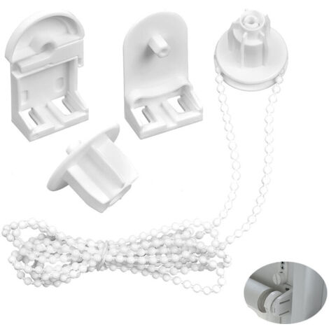 25mm Embrayage Chaîne de Store,Perle Ajustable Store Enrouleur, de Chaîne de Poulie Latérale Kit, Support de Serrage pour Stores Enrouleurs Doubles, Store occultant,3m Store Fenêtre Enrouleur Chaînett