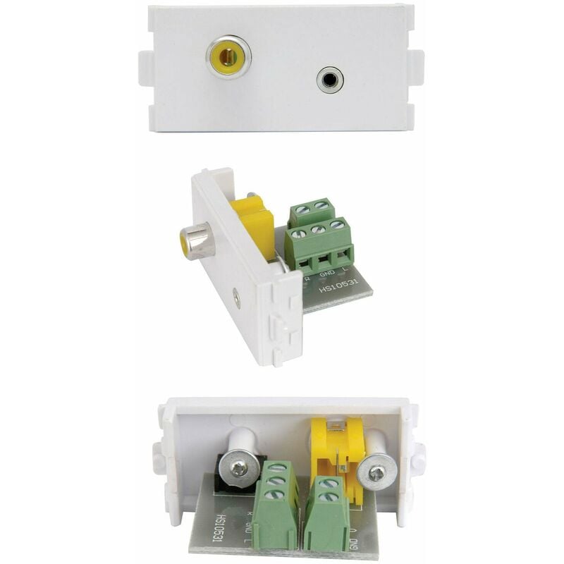 2.5MM & rca composite video socket Module Modular wall face plate outlet