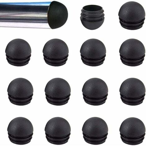 25mm Schwarz Stuhlstecker rund Stecker Stapel Möbelfuß geriffelt Rundstecker Tisch Stuhl 30 Stk.