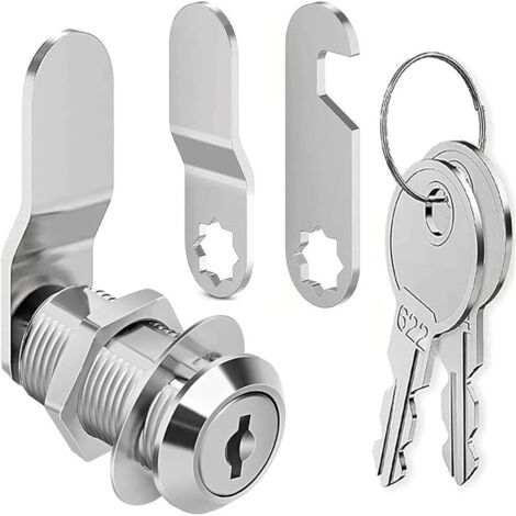 25mm serrure de boîte aux lettres avec clé différentes, verrou à came, serrures meuble, serrures placard, verrou placard, serrure casier verrous pour tiroir verrous pour porte d'armoire