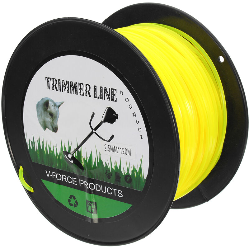 

2.5mm x 120m Strimmer Trimmer Line, Cuerda de Desbrozadora Alambre Nylon Cordón Cortacésped , Kit de Herramientas