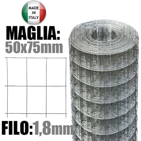25mt- Rotolo Rete Metallica Zincata Plastificata Antracite Elettrosaldata -  Maglia: mm50x100 - H 100 cm