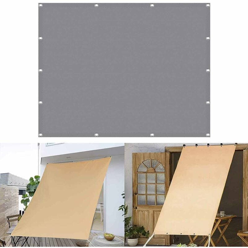 Freosen - 2.5Mx5M Voile d'ombrage Balcon Rectangulaire Imperméable Anti-UV pour Jardin Terrasse Gris