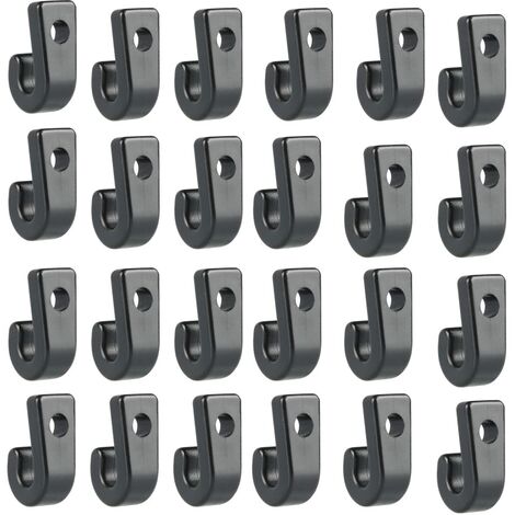25pcs Crochets d'arrimage en Nylon, Accessoires de Fixation pour Crochet de Kayak, Corde de canoë-Kayak, canots(noir)，KoleZy