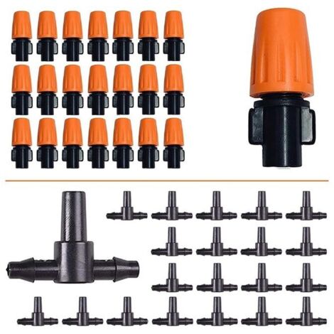 25pcs goutteurs d'irrigation à débit réglable Micro Spray, têtes de brumisateur d'irrigation goutte à goutte réglables pour jardin