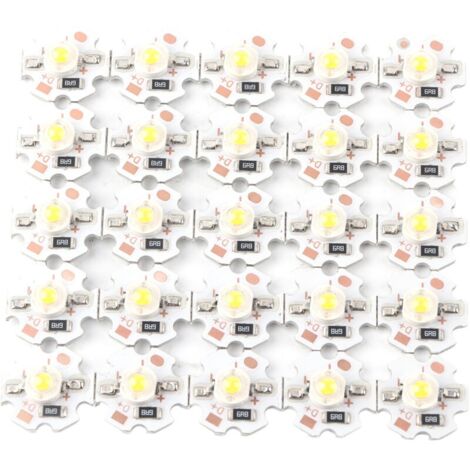 25Pcs LED Perles De Lampe 5V LED Puces 200LM 1W Haute Puissance SMD LED Lampe Puce Ampoule pour Home Studio Exposition Foodlight/Spot Ampoule Remplacement(Blanc chaud 3000-3200K)