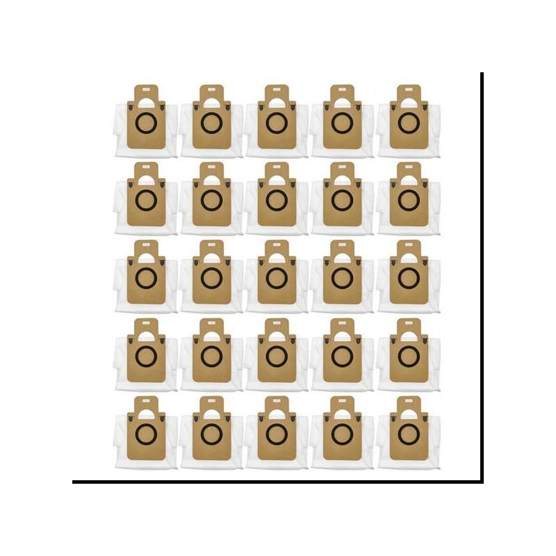 25Pcs pour Dreame Bot D10 plus Sac à PoussièRe Accessoires Robot Aspirateur Sac à Ordures Sac à Ordures PièCes de Rechange