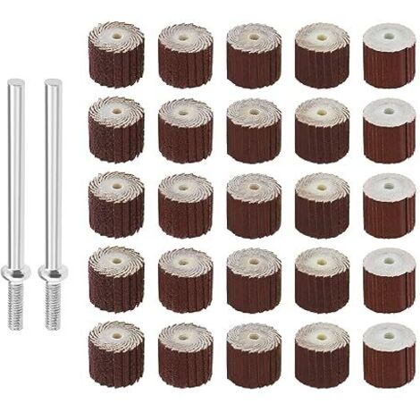 25pcs Roue à Lamelles Papier Abrasif Disque de Ponçage Papier Abrasif Roue à Lamelles Disque Outil de Polissage Accessoires pour Moulin à Vent Suspendu