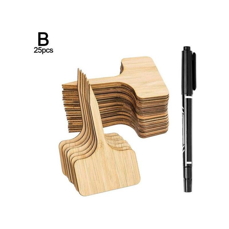 25pcs T-type Bamboo Plant Labels Eco-friendly