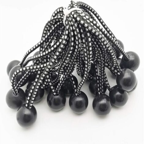 25pcs Tendeur Elastique Caoutchouc Professionnel Avec Boule (Noir 250 Mm) Pour Tentes, Bâches, Affiches. Tendeur Bâche, Sangle Élastique, Support De Bâche, Caoutchouc De Bâche, Tendeur Caoutchou