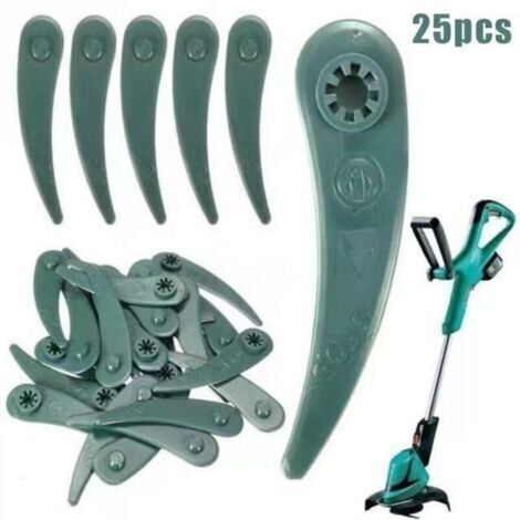 25pcs tondeuse à gazon domestique lames en plastique lames de tonte lames en plastique colorées pour tondeuses Bosch