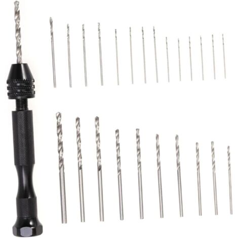 25pièces Perceuse Manuelle à Étau Avec Forets Lot De Outils Rotatifs Pour Modélisme Et Loisirs