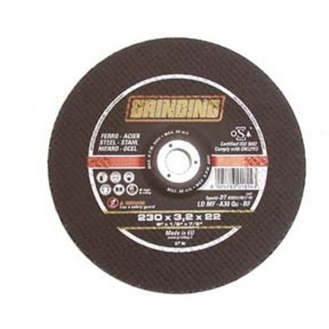 25PZ DISCHI TAGLIO SGROSSO CENTRO DEPRESSO FERRO  MM.230  mm230x3,2