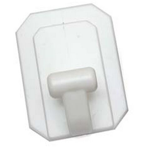 25PZ GANCI GIGANTI ADESIVI IN PLASTICA BIANCHI - mm.58x78h.