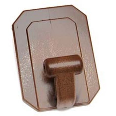 25PZ GANCI GIGANTI ADESIVI IN PLASTICA MARRONI - mm.58x78h.