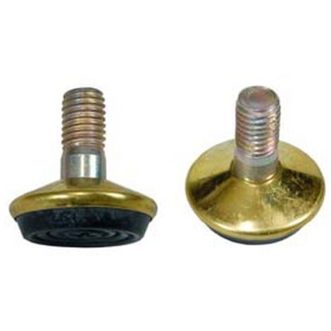 25PZ PIEDINO REGISTRABILE GIREVOLE ACCIAIO OTTONATO mm10 MA larghezza base mm32