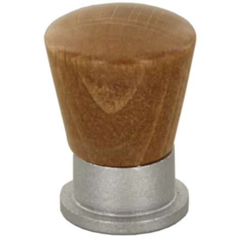 25PZ POMOLO CONICO LEGNO/OTTONE 745A MM.19 NOCE CHIARO