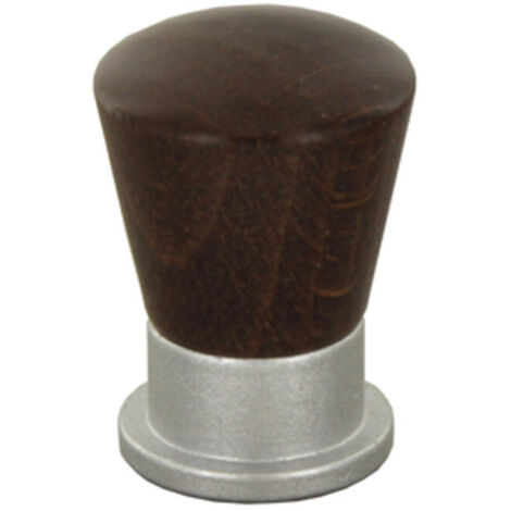 25PZ POMOLO CONICO LEGNO/OTTONE 745A MM.19 NOCE SCURO