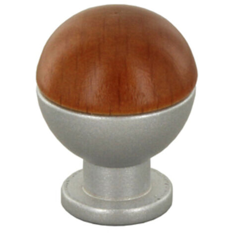 25PZ POMOLO SFERICO LEGNO/OTTONE 735B MM.18 CILIEGIO