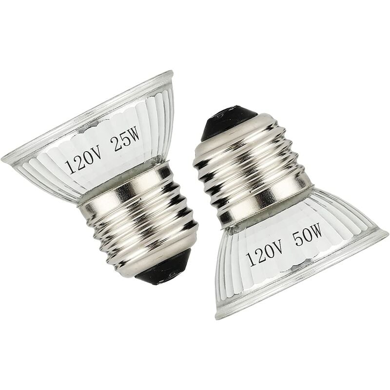

25W 50W 2Pack UVA + UVB luz solar de espectro completo lámpara de calefacción de baño solar bombilla de luz, lámpara de lagarto para reptiles y