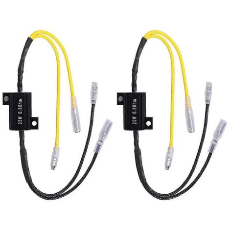 25W 6.8Ohm Résistance LED pour Feux Antibrouillard – Anti-Scintillement Décodeur, Annuleur avec Faisceau de Dérivation