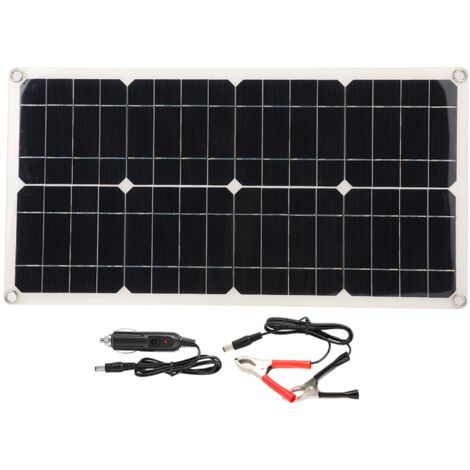 25W Dual 5V Flexible USB Monocrystalline Solar Power Panel Kit, Car Battery Charger Controller.