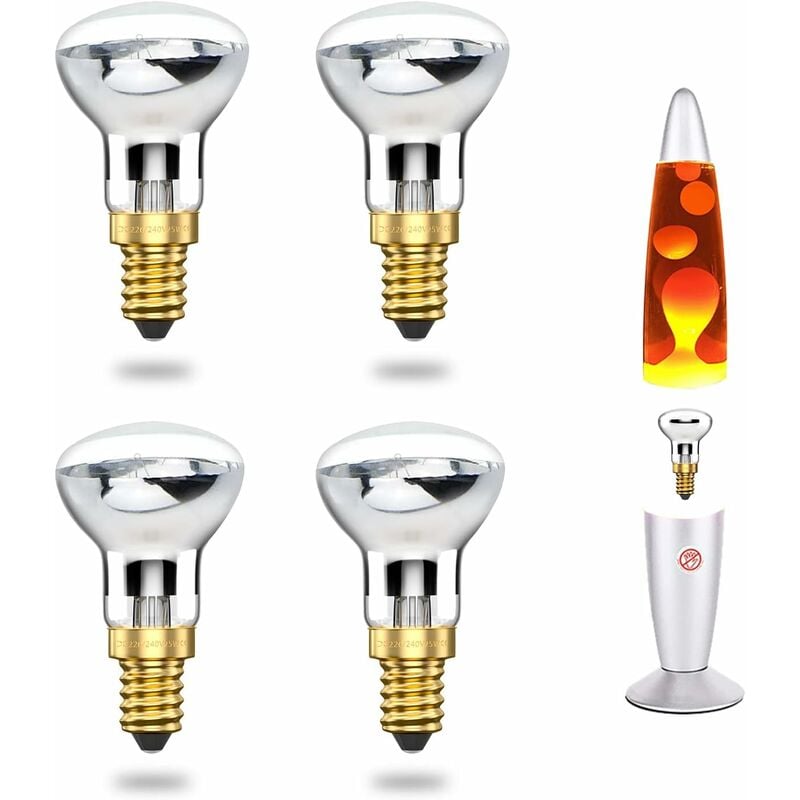 Memkey - 25W E14 ampoule de lampe à Lave R39 réflecteur ampoule lampe à incandescence 25W E14 R39 ampoule de lampe à lave (4pcs) [Classe énergétique