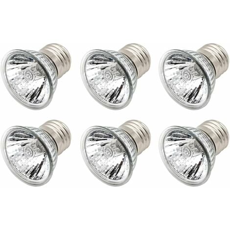 JUNJUN 25W E27 Ampou Tortoise Heating Lamp, UVA UVB Ampou Repti Heating Ampou Lamp, for Reptis Lizard Turtle Aquarium (Pack of 6)