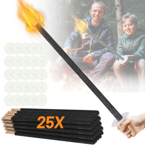 25x 72cm Garden Torch Party Torce Wedding Wax Torches Tempo di combustione manico lungo