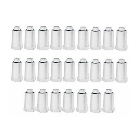 25x Baustopfen 1/2 Zoll 21 mm weiss Kunststoff Abdrückstopfen Prüfstopfen