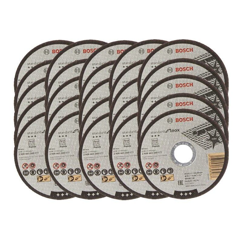 25x 115mm 1mm Thin Slit Cutting Discs Blades Inox Rapido 4.5' 2608603169 - Bosch