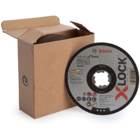 25x Bosch PRO X-LOCK Metal Grinder Inox Disc Straight 125mm 1mm x 22.23mm X 25